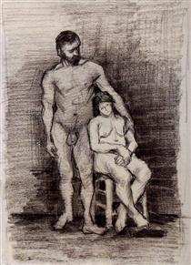Standing Male and Seated Female Nudes - Vincent van Gogh
