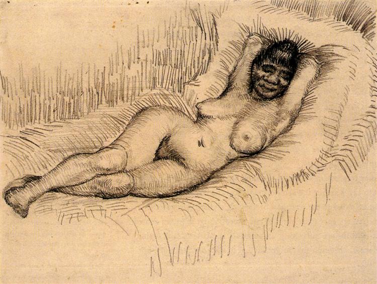Study for Reclining Female Nude, 1887 - Винсент Ван Гог