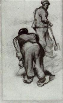 Study of Two Peasants - Вінсент Ван Гог