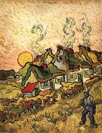 Thatched Cottages in the Sunshine Reminiscence of the North - Vincent van Gogh
