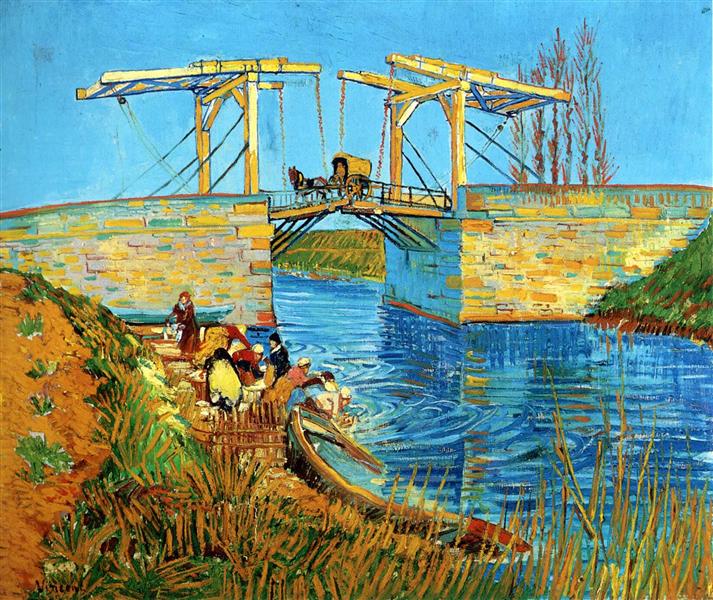 The Langlois Bridge at Arles with Women Washing, 1888 - Vincent van Gogh