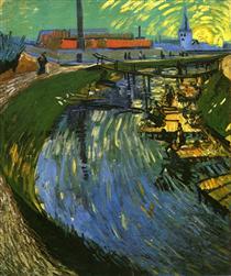 The Roubine du Roi Canal with Washerwomen - Vincent van Gogh