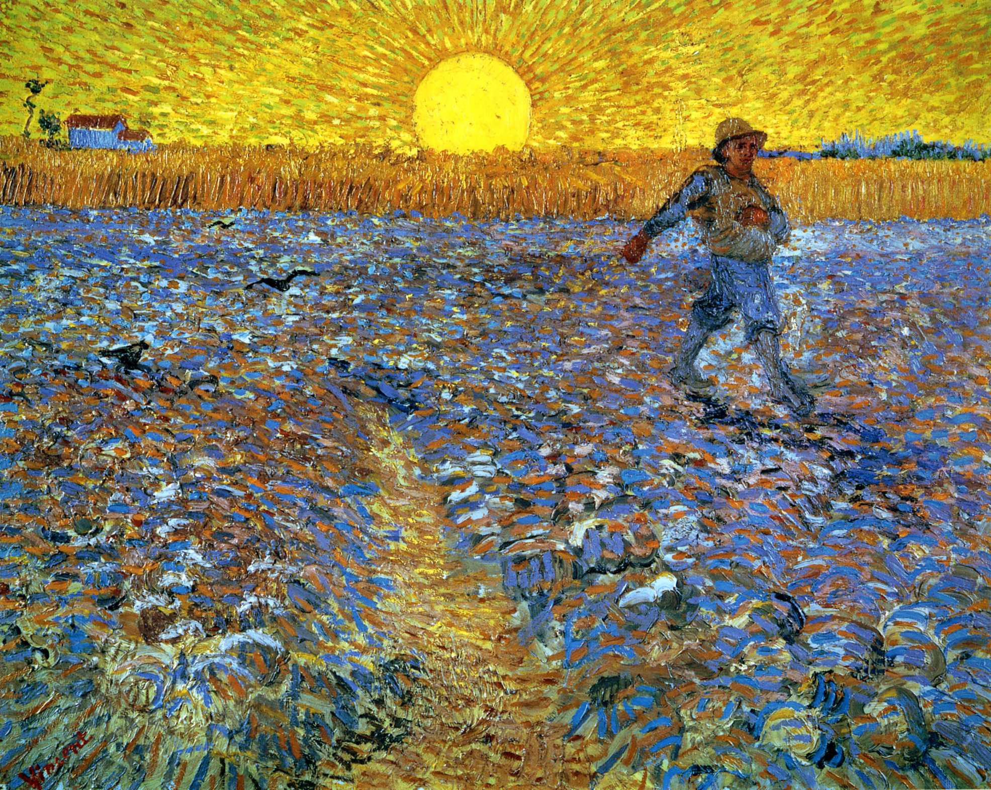 The Sower Sower With Setting Sun 1888 Vincent Van Gogh WikiArt