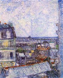 View from Vincent's room in the Rue Lepic - Vincent van Gogh