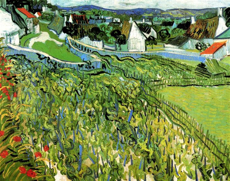Vineyards with a View of Auvers, 1890 - 梵谷