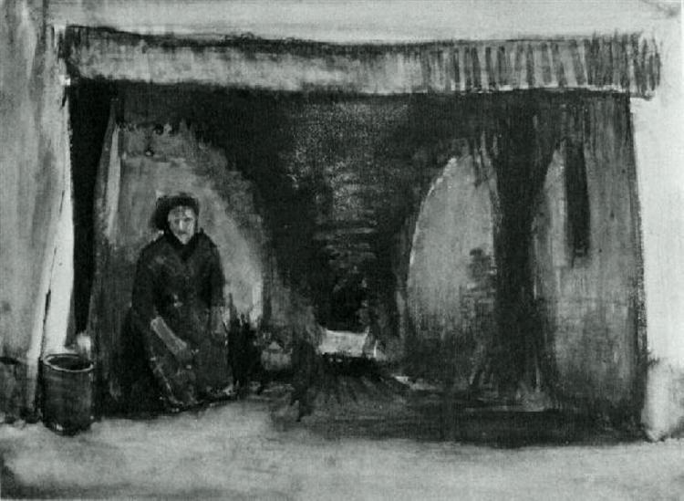 Woman by the Fireplace, 1885 - 梵谷