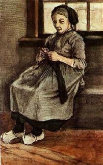 Woman Mending Stockings - Винсент Ван Гог