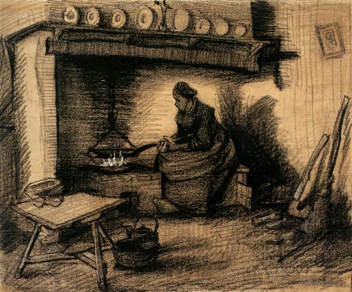 Woman Preparing a Meal, 1885 - 梵谷