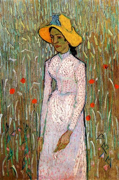 Young Girl Standing Against a Background of Wheat, 1890 - Vincent van Gogh