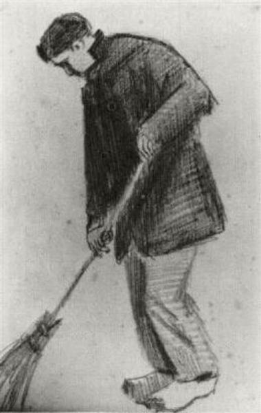 Young Man with a Broom, 1882 - 梵谷