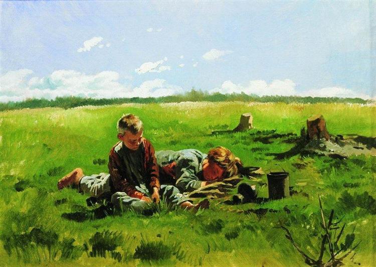 Boys in the field - Vladímir Makovski