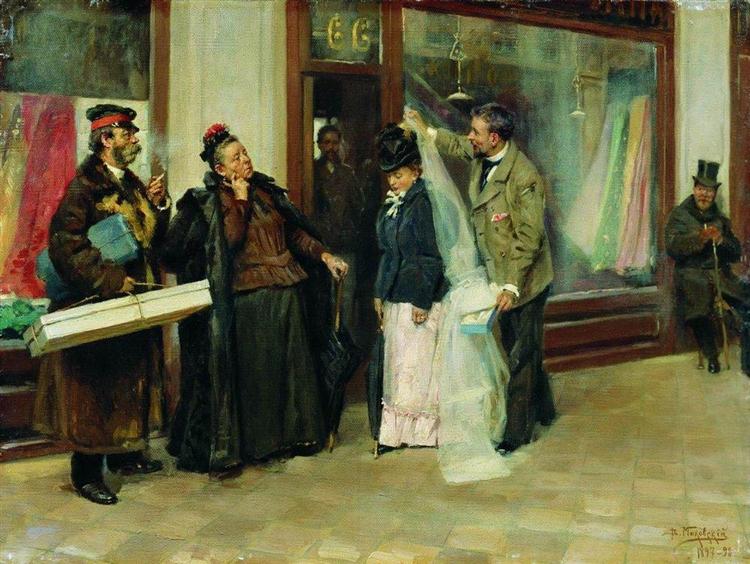 The Choice of Wedding Presents, 1897 - 1898 - Vladímir Makovski