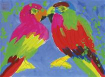 Two Parrots - Walasse Ting