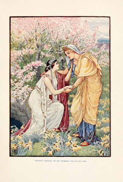 Demeter rejoiced, for her daughter was by her side - Walter Crane
