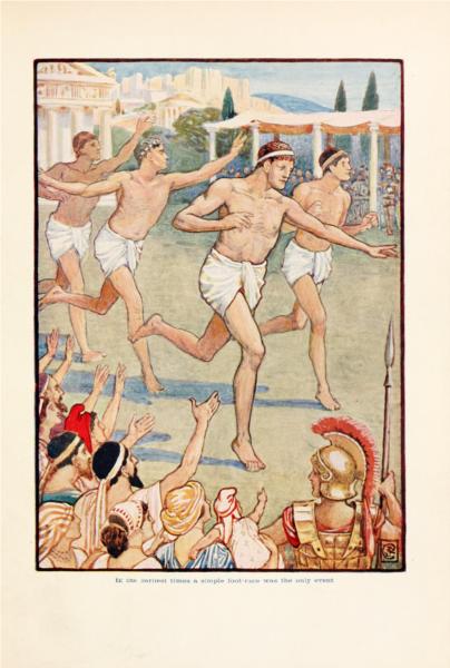 In the earlist times a simple foot-race was the only event - Walter Crane