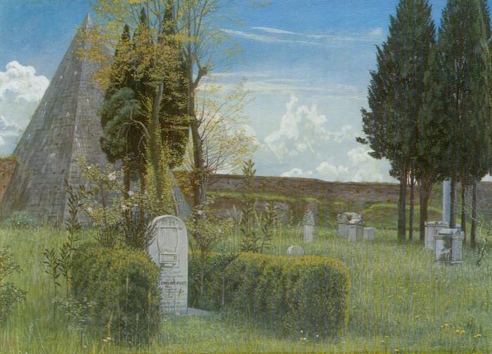 Keats' Tomb in the Protestant Cemetery, Rome - Walter Crane