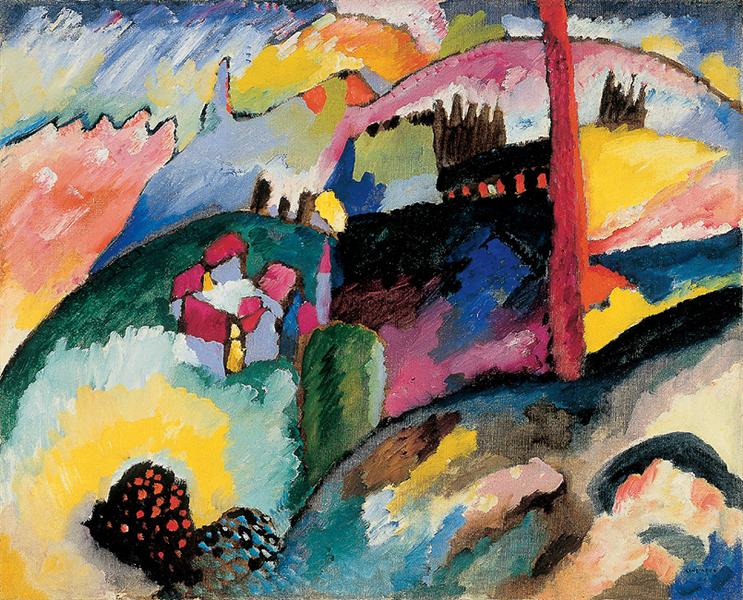 Landscape with factory chimney, 1910 - Wassily Kandinsky
