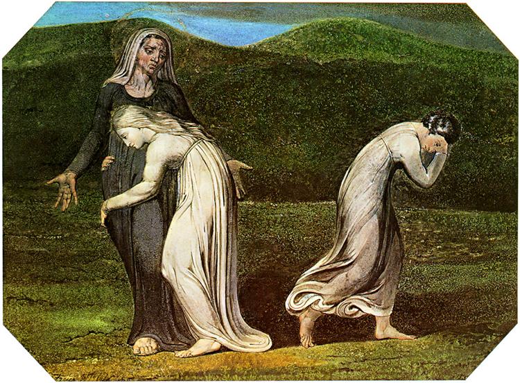 Naomi entreating Ruth and Orpah to return to the land of Moab, 1795 - William Blake
