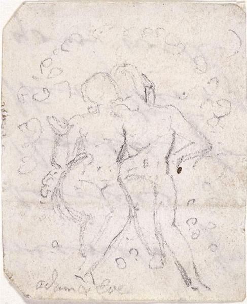 Sketch for Satan Watching the Endearments of Adam and Eve - William Blake
