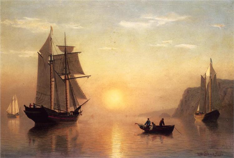 Sunset Calm in the Bay of Fundy, 1860 - Вільям Бредфорд