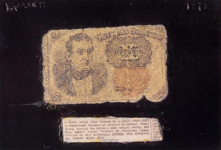 Still Life: Ten-Cent Bill, 1879 - Уильям Майкл Харнетт