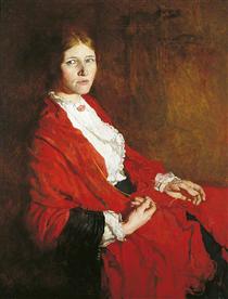 The Red Scarf - William Orpen