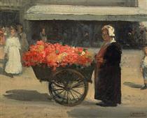 Flower Merchant in Paris - Xavier Martinez