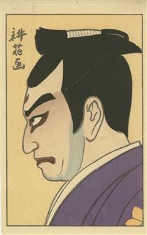 Kōshirō in the role of Mitsuhide - 山村耕花