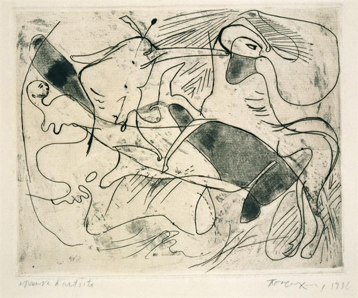 Centaurs and Lapiths, 1936 - Yiannis Tsaroychis