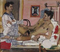 Mariner and reclining nude - Yannis Tsarouchis