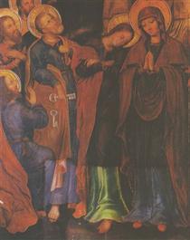 Фрагмент иконы Вознесения Христа на небо из Манявского иконостаса - Иов Кондзелевич