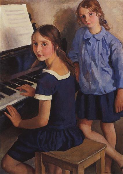 Girls at the piano, 1922 - Zinaida Serebriakova