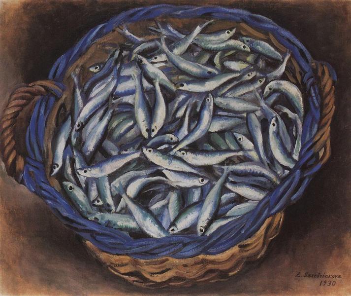 Shopping cart with sardines, 1930 - Zinaïda Serebriakova